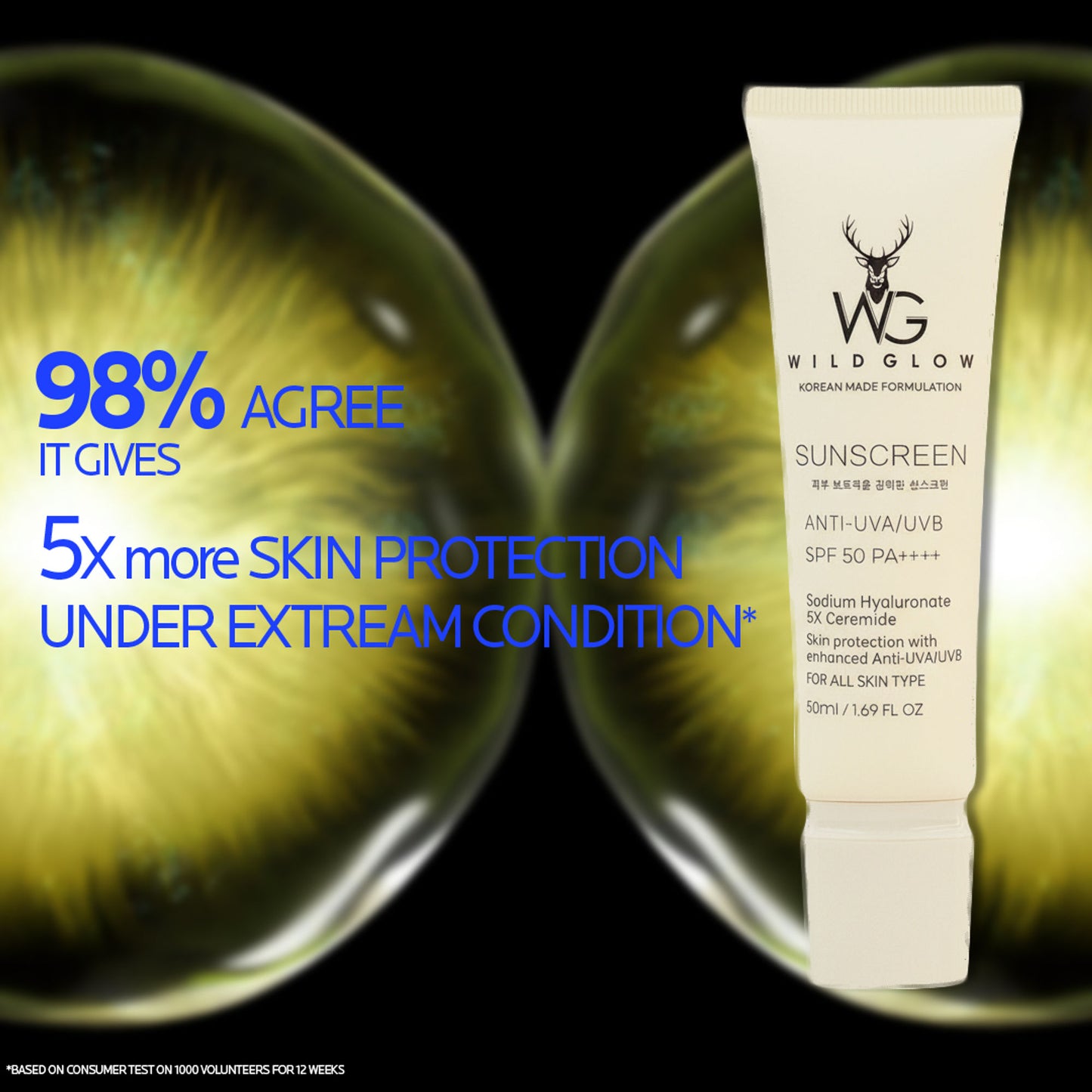WILDGLOW Sunscreen SPF 50 PA++++