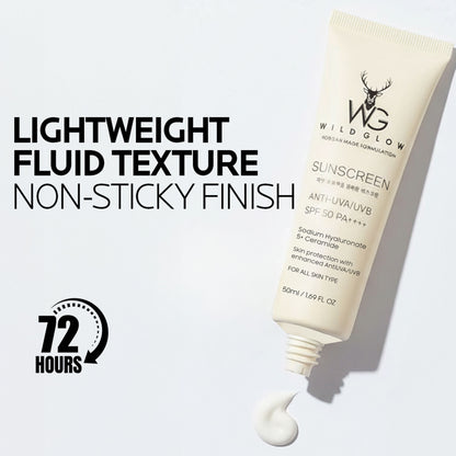 WILDGLOW Sunscreen SPF 50 PA++++