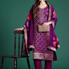 Dhiyona IE Embroidered Regular Kurta With Trousers & Dupatta