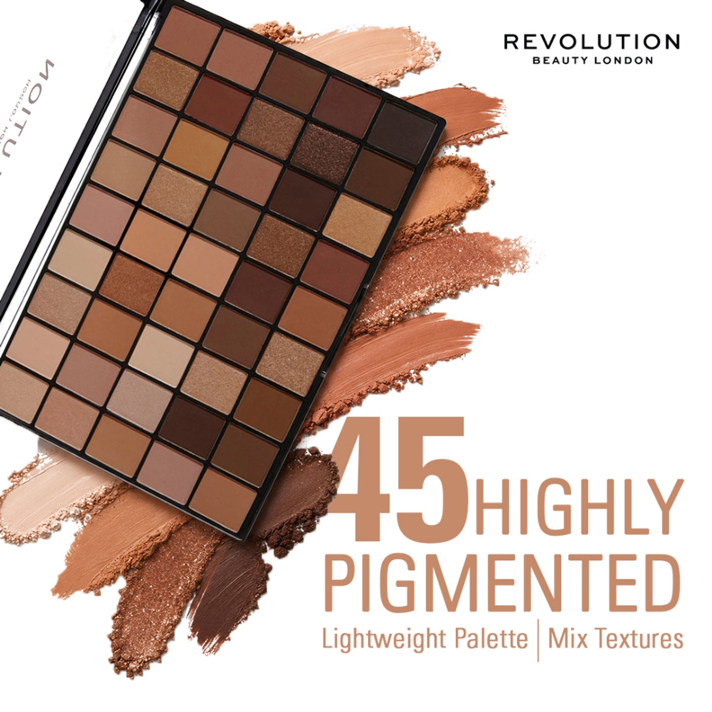 Makeup Revolution Maxi Reloaded Eyeshadow Palette - 45 Shades-Shimmer & Easy Blendable - Nudes