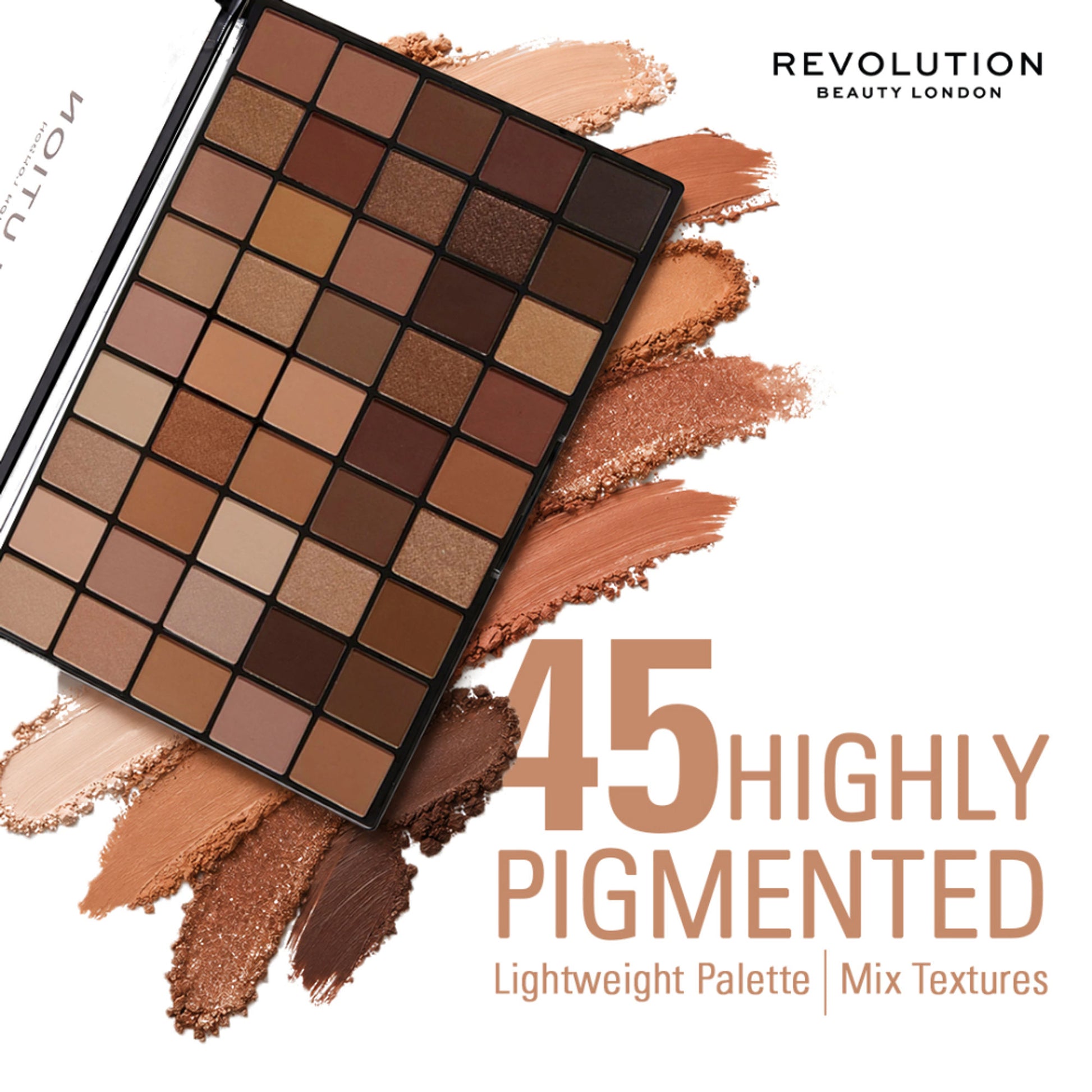 Makeup Revolution Maxi Reloaded Eyeshadow Palette - 45 Shades-Shimmer & Easy Blendable - Nudes