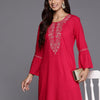 Dhiyona IE Women Embroidered Bell Sleeves Thread Work Floral Kurta