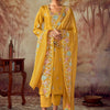 Dhiyona IE Floral Embroidered Regular Thread Work Straight Kurta With Trousers & Dupatta