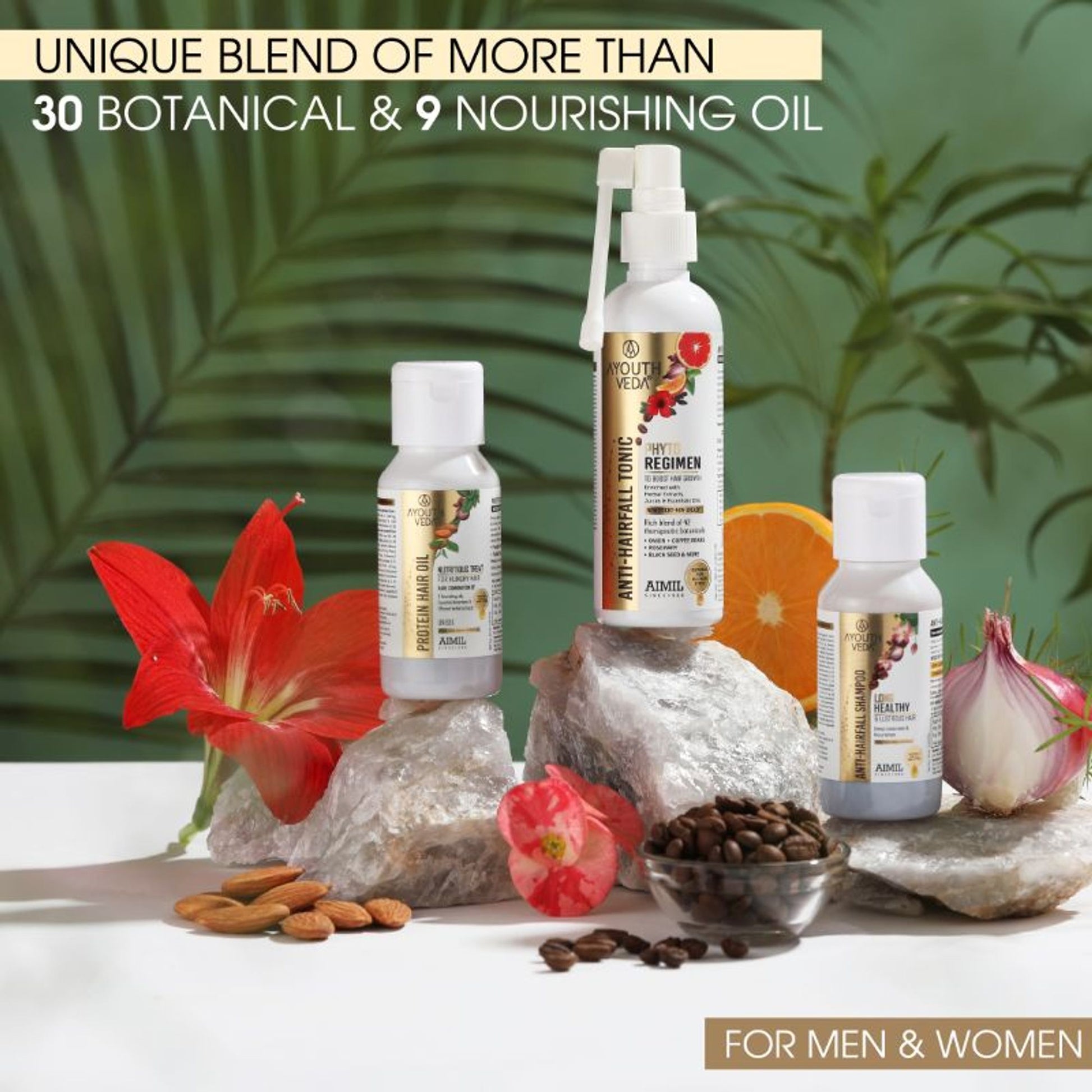 Anti-Hair Fall 3-Step Regimen Kit with Shampoo, Protein Hair Oil & Tonic For Hair Growth