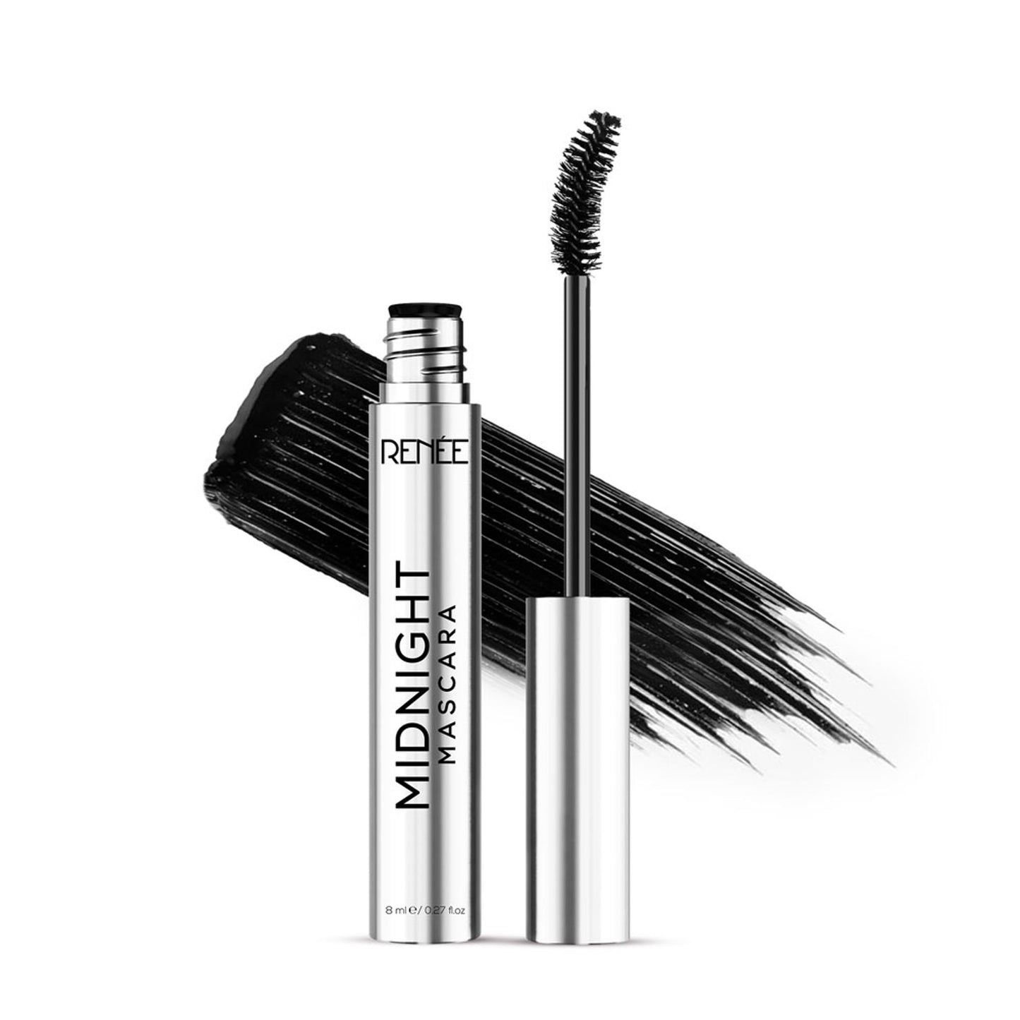 RENEE Midnight Mascara, Darkest Black, Clump - Free & Long-Lasting, Volumizes, Lengthens & Nourishes