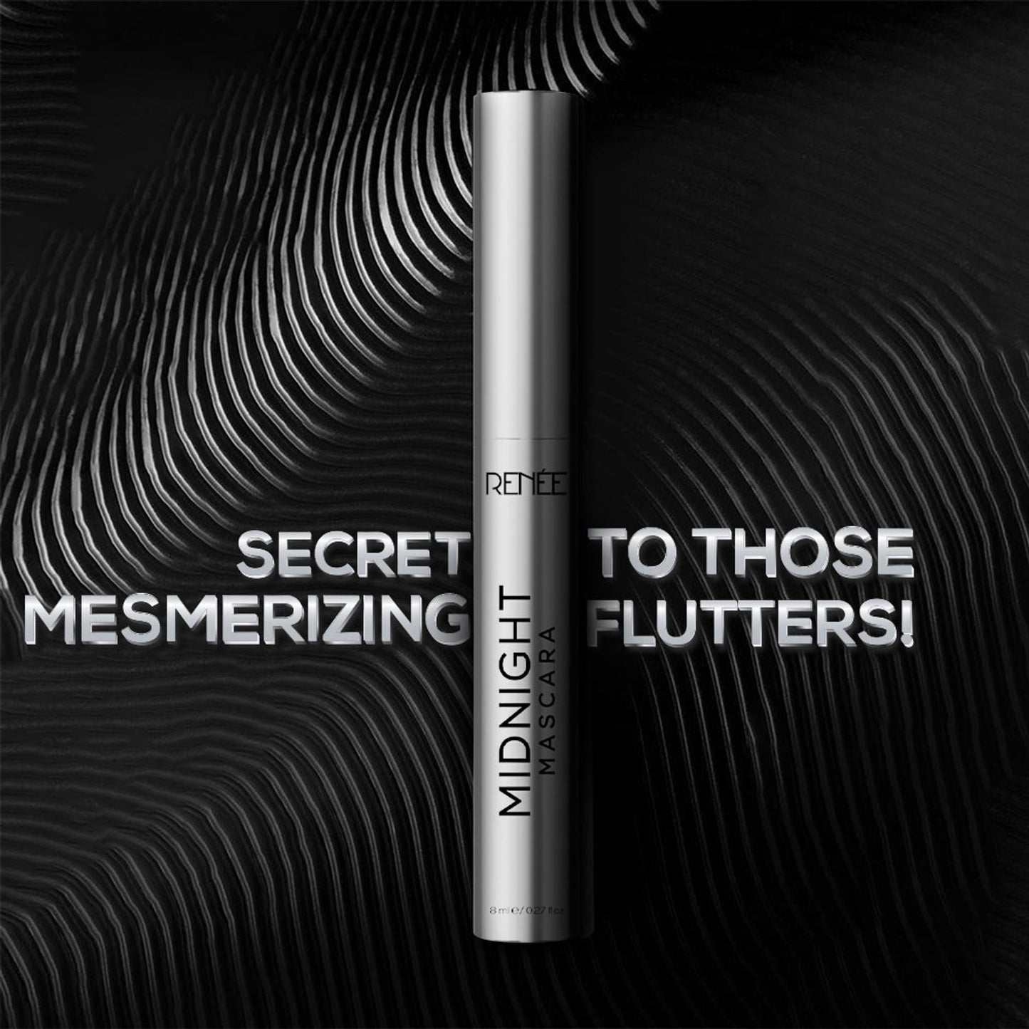 RENEE Midnight Mascara, Darkest Black, Clump - Free & Long-Lasting, Volumizes, Lengthens & Nourishes