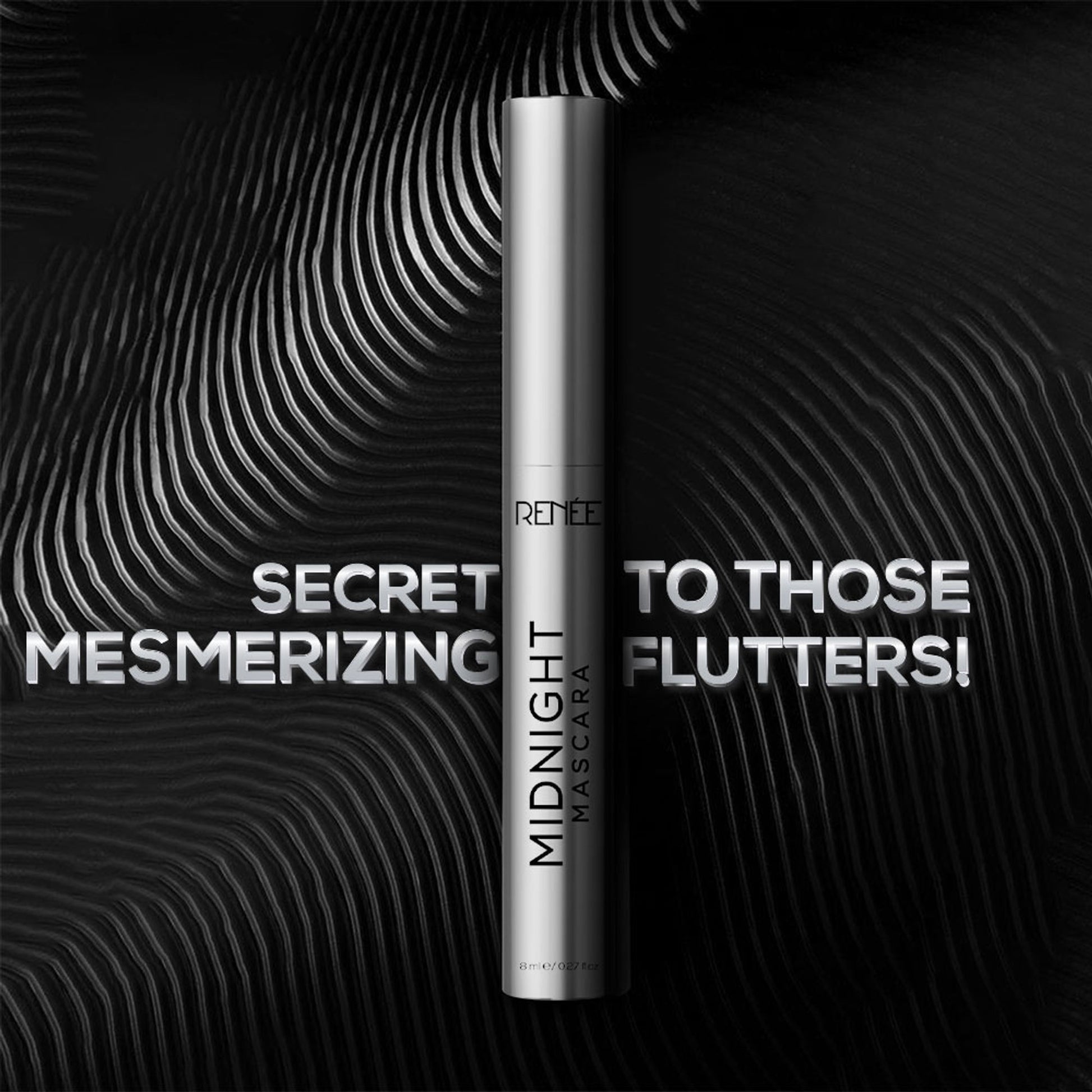 RENEE Midnight Mascara, Darkest Black, Clump - Free & Long-Lasting, Volumizes, Lengthens & Nourishes