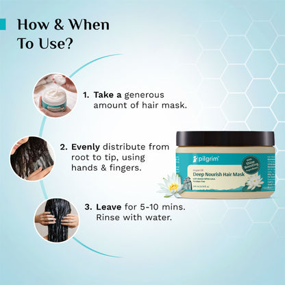Pilgrim Argan Oil Deep Nourish Hair Mask for Dry Frizzy & Damaged Hair Boosts Shine Paraben Free