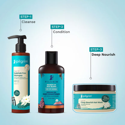 Pilgrim Argan Oil Deep Nourish Hair Mask for Dry Frizzy & Damaged Hair Boosts Shine Paraben Free