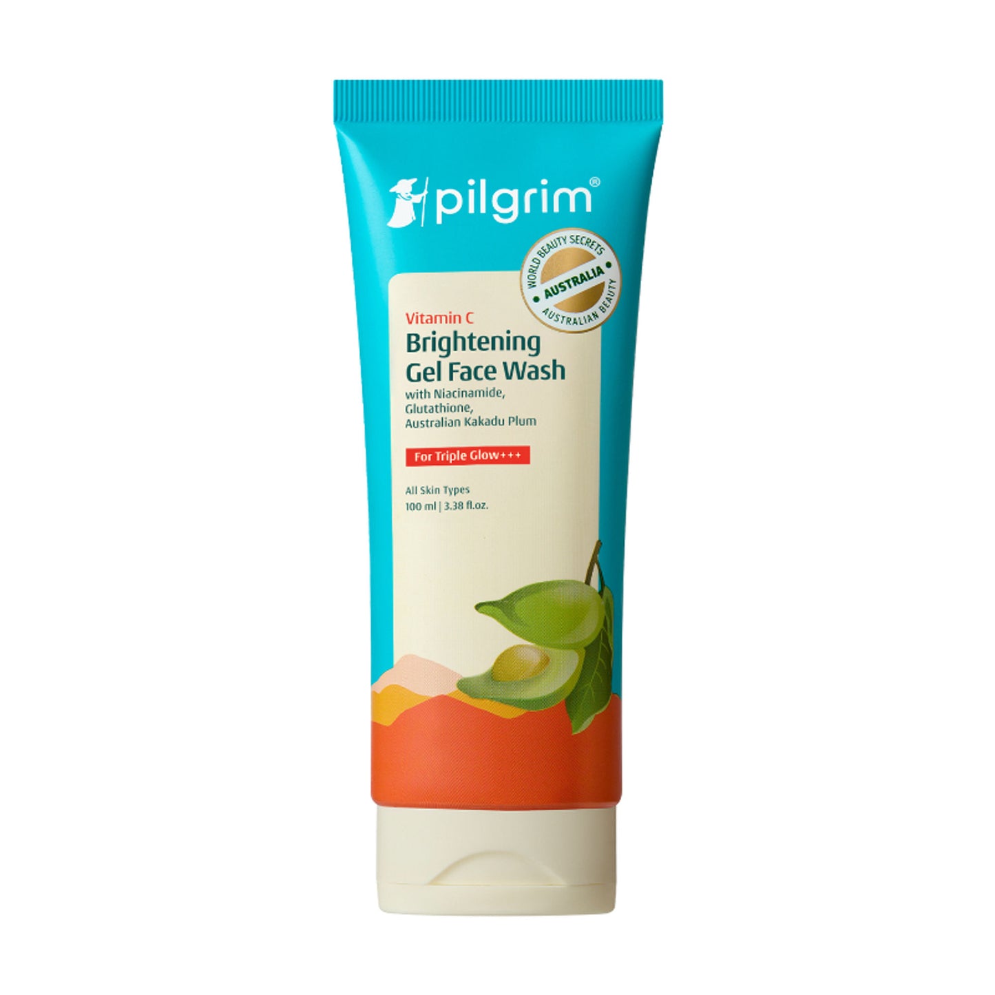 Pilgrim 10% Vitamin C Brightening Gel Face Wash Triple Glow+++ with 5% Niacinamide For Dark Spots