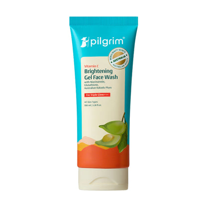 Pilgrim 10% Vitamin C Brightening Gel Face Wash Triple Glow+++ with 5% Niacinamide For Dark Spots