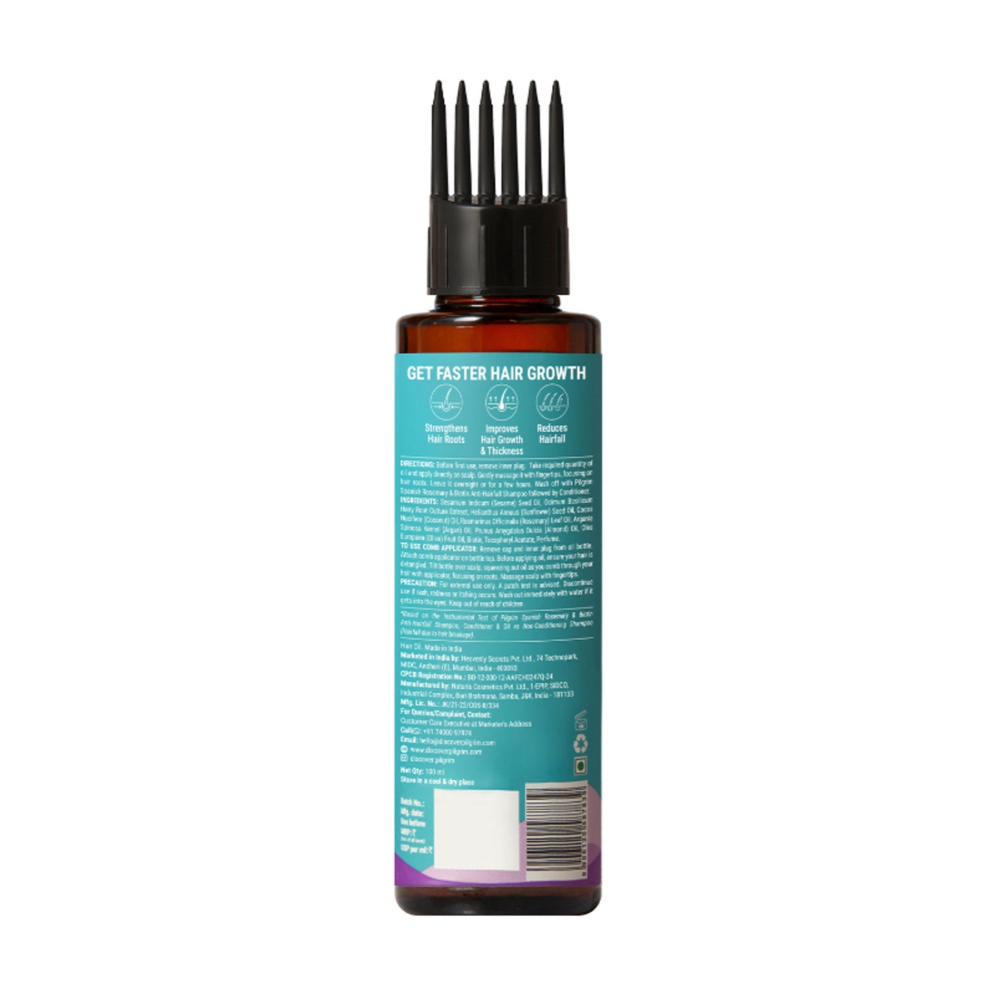Pilgrim Spanish Rosemary & Biotin Hair GrowthOil Control Hairfall Thick Strong Hair with Applicator