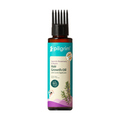 Pilgrim Spanish Rosemary & Biotin Hair GrowthOil Control Hairfall Thick Strong Hair with Applicator