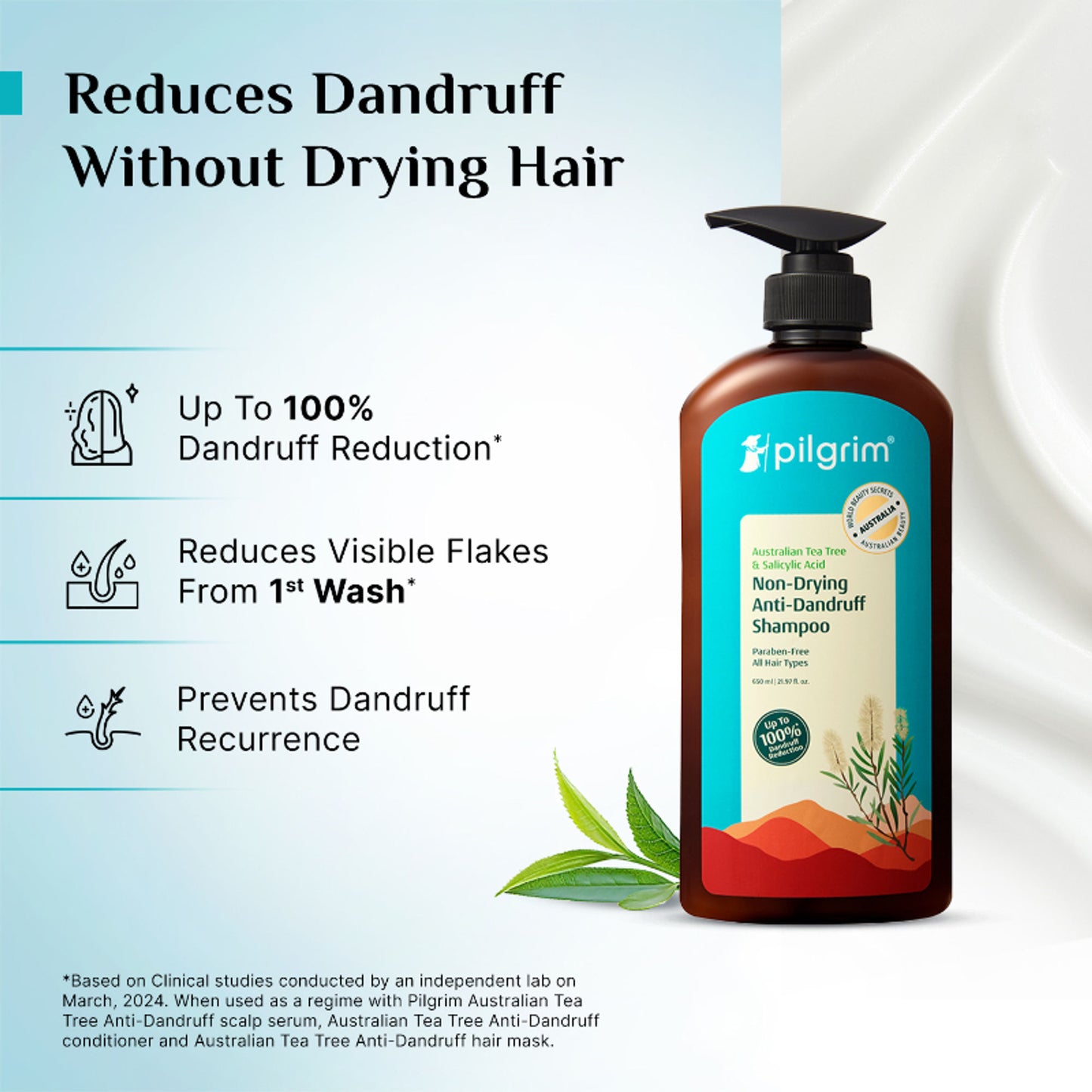 Pilgrim Australian TeaTree & Salicylic Acid Anti-Dandruff Non-Drying Dandruff Control Shampoo