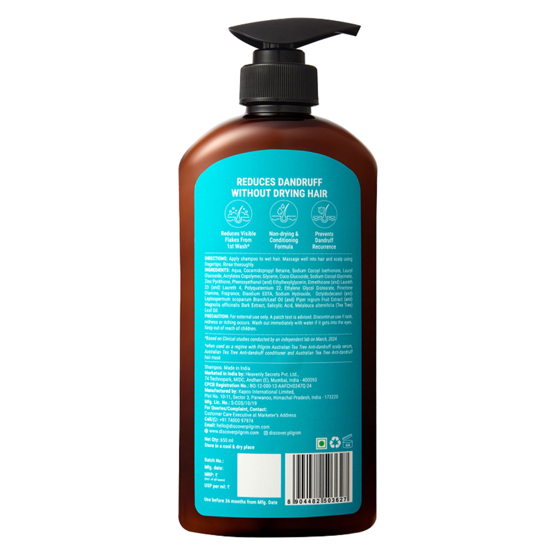 Pilgrim Australian TeaTree & Salicylic Acid Anti-Dandruff Non-Drying Dandruff Control Shampoo