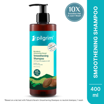 Pilgrim Keratin & Amazonian Patua 10X Smoothening Soften Shampoo For Dry & Frizzy Hair Paraben Free