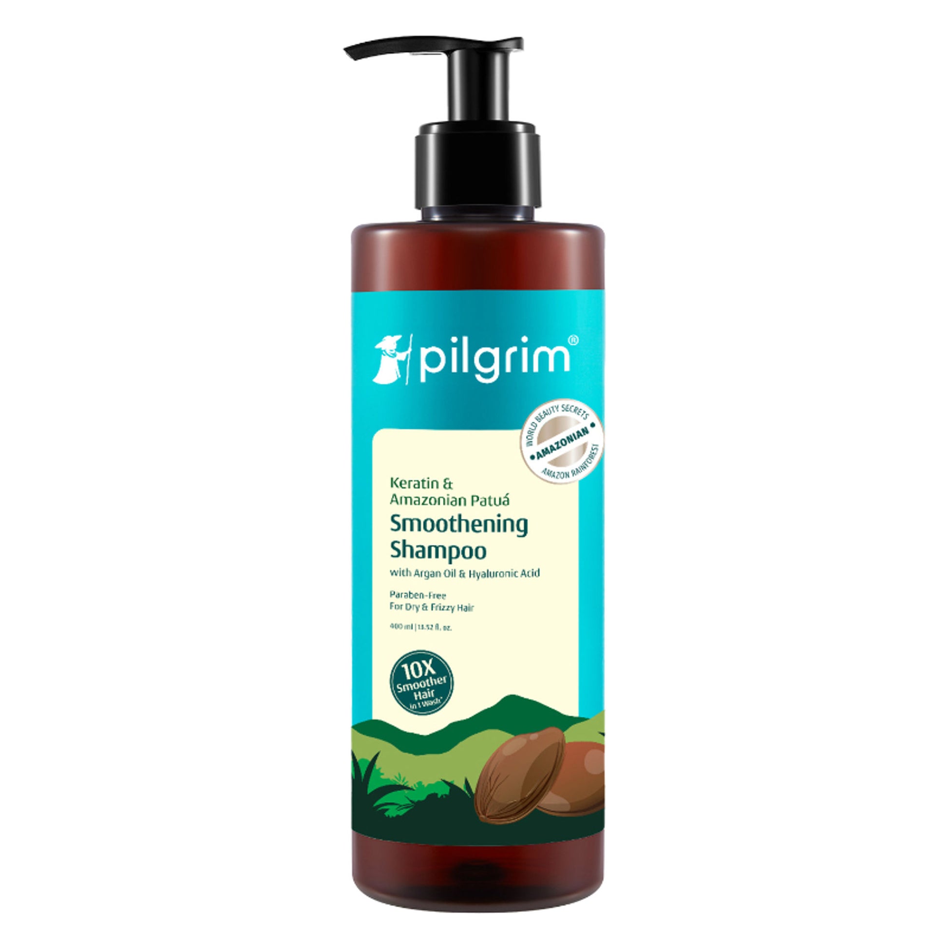 Pilgrim Keratin & Amazonian Patua 10X Smoothening Soften Shampoo For Dry & Frizzy Hair Paraben Free