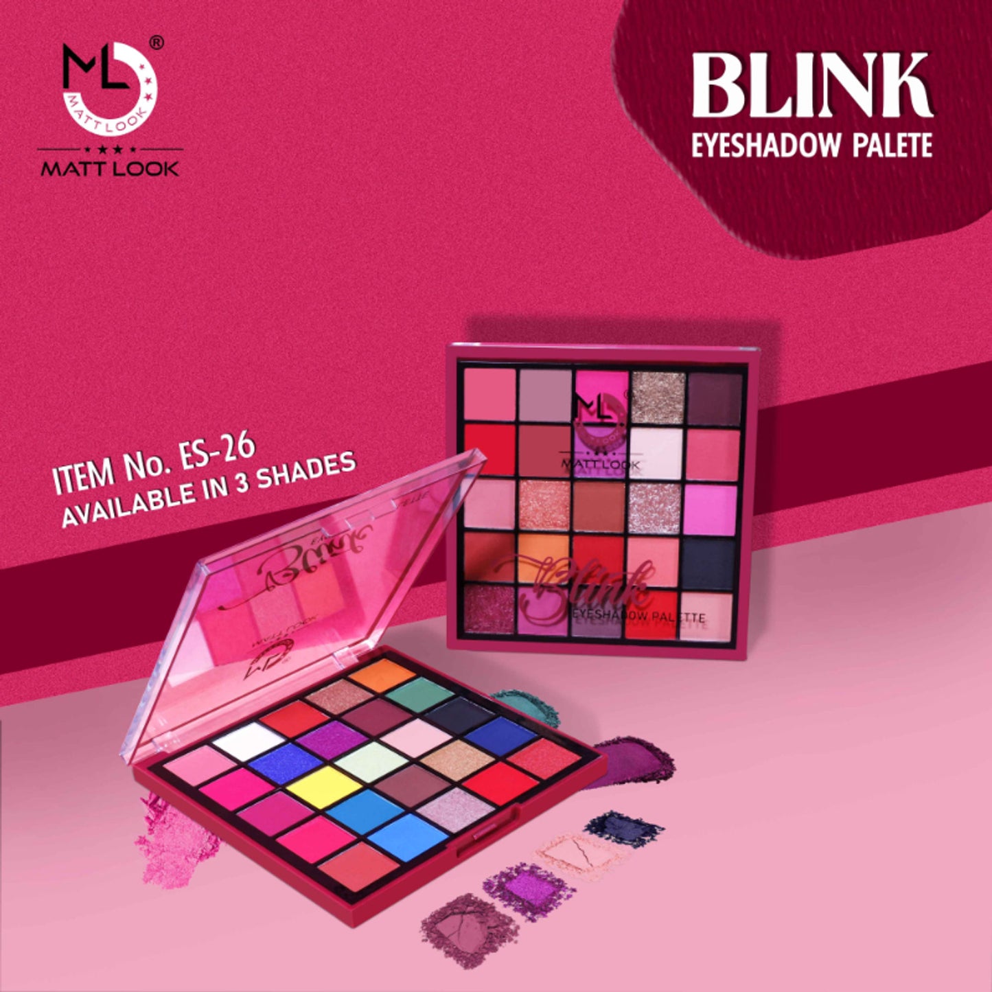 Matt Look 25 Colors Blink Eyeshadow Palette - 01