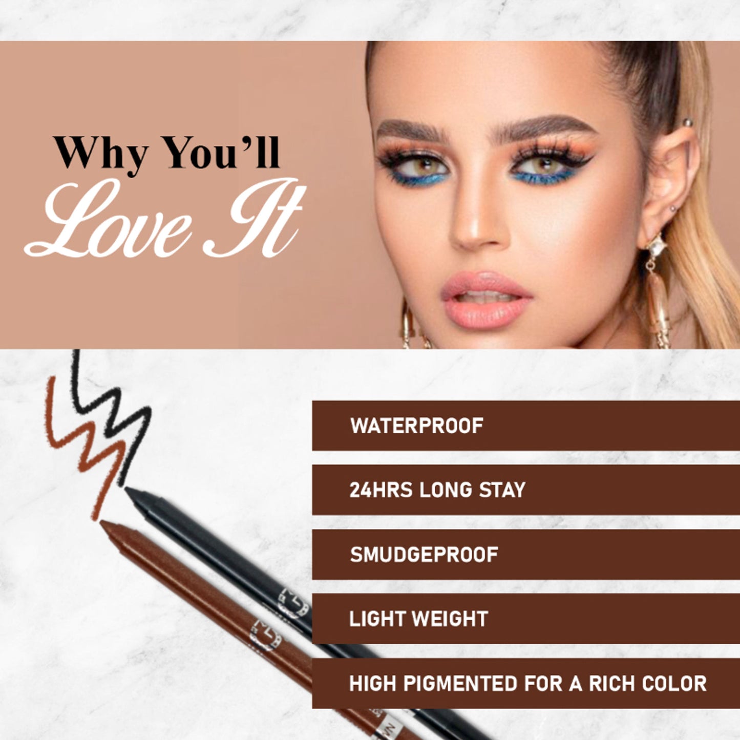 Matt Look Single Stroke Eyeliner Kohl Kajal - Royal Blue