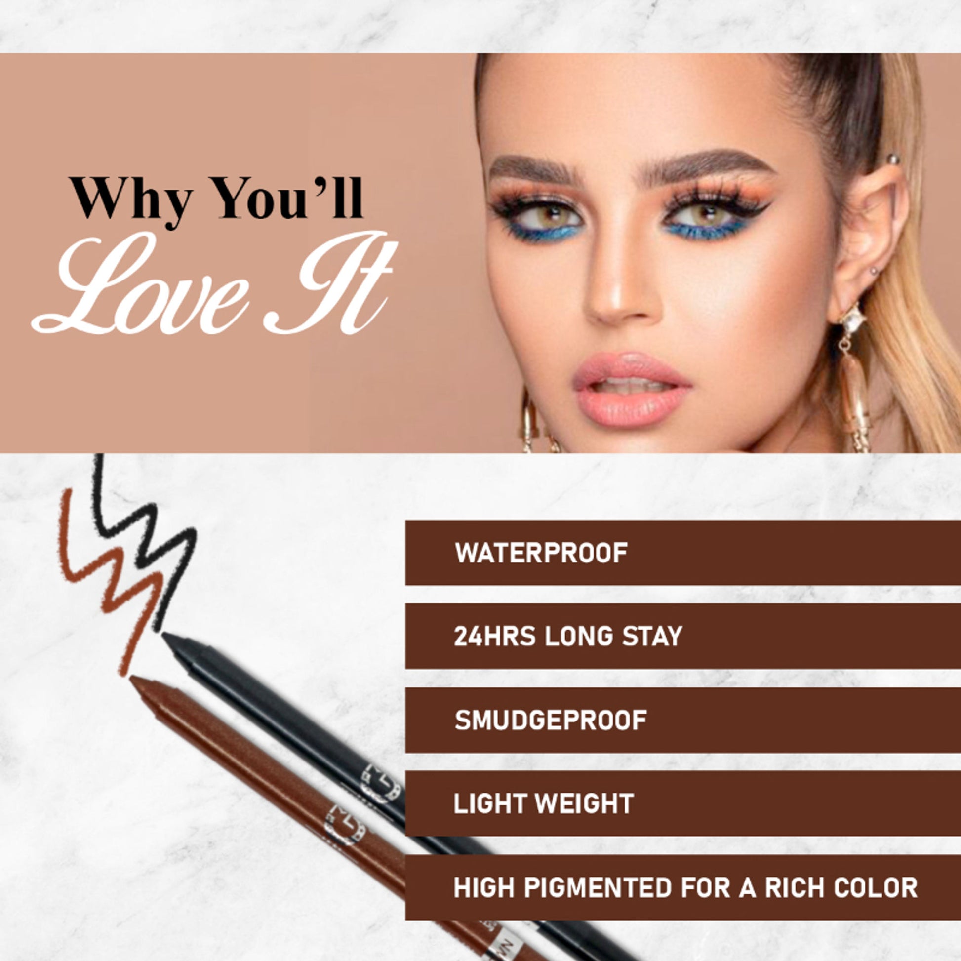 Matt Look Single Stroke Eyeliner Kohl Kajal - Royal Blue