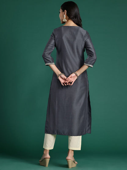 Dhiyona IE Ethnic Motifs Embroidered Zari Kurta