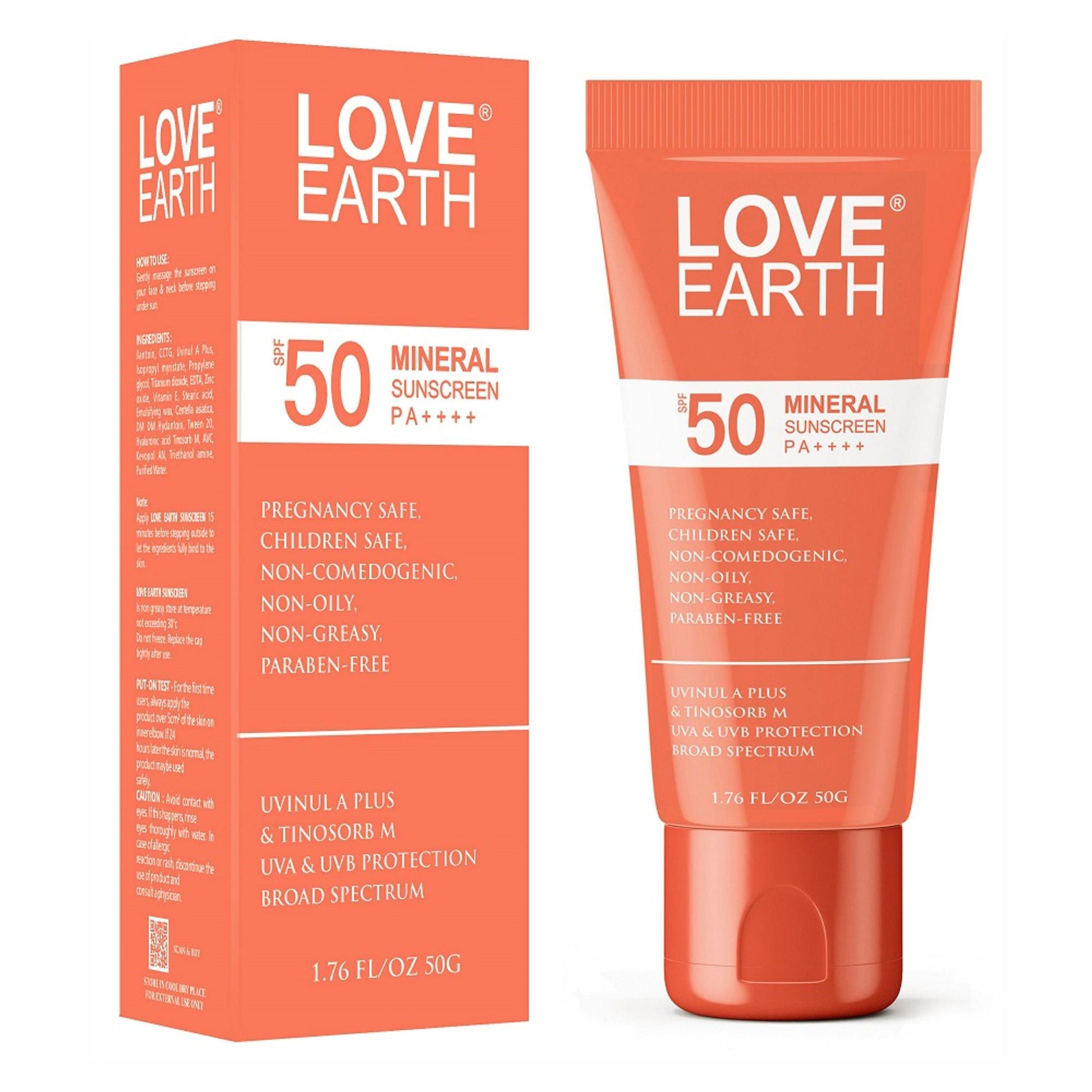 Love Earth Mineral Sunscreen SPF 50 PA++++