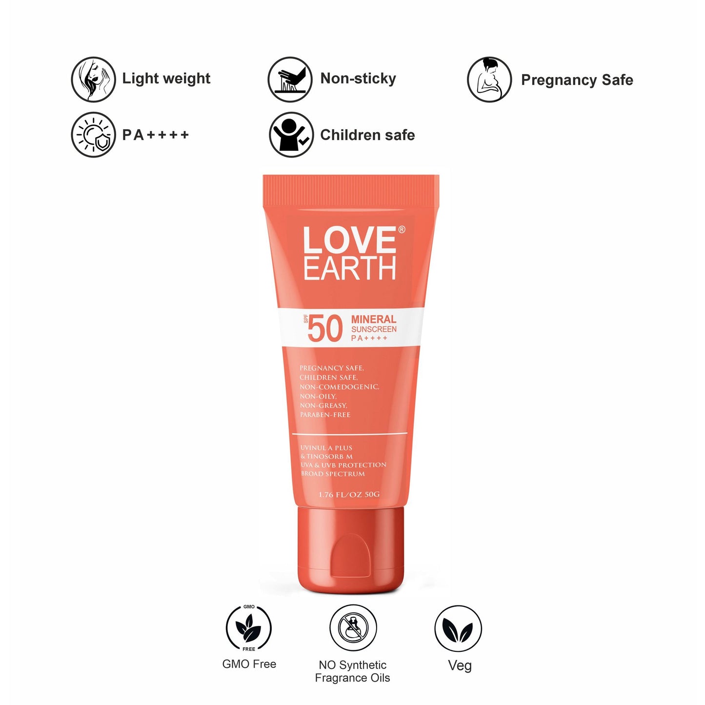 Love Earth Mineral Sunscreen SPF 50 PA++++