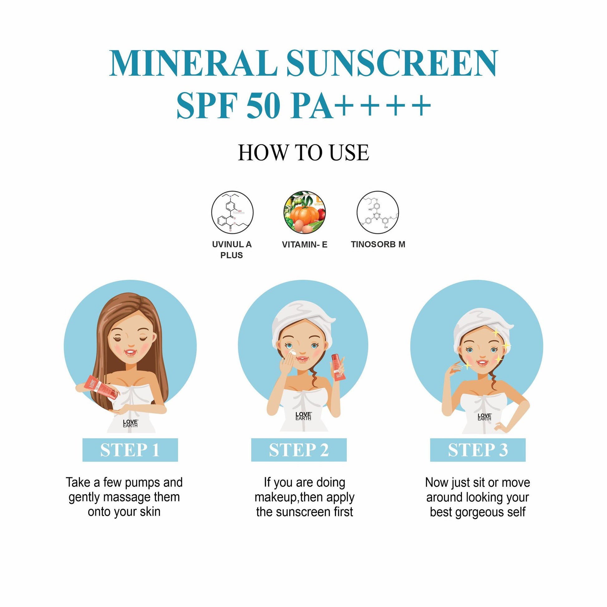 Love Earth Mineral Sunscreen SPF 50 PA++++