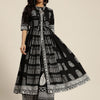 Dhiyona SN Women's Black & White Ethnic Motifs Printed Pure Cotton Kurta with Sharara
