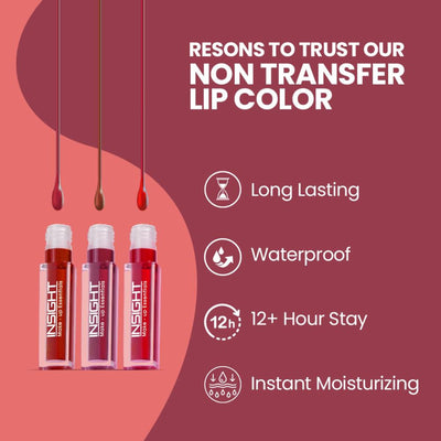 Insight Cosmetics Non Transfer Lip Kit - Pack Of 3 - Reds