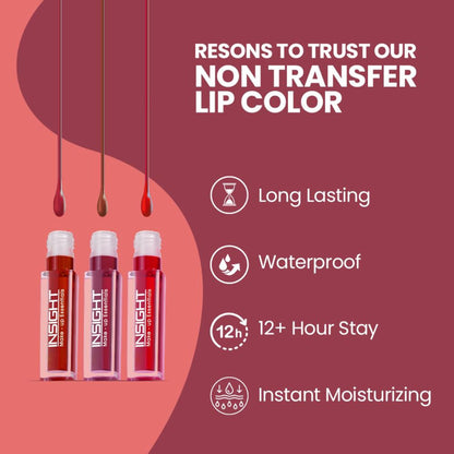 Insight Cosmetics Non Transfer Lip Kit - Pack Of 3 - Reds