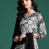 Dhiyona IE Women Printed Mirror Work Pure Cotton Kurta With Trousers & Dupatta