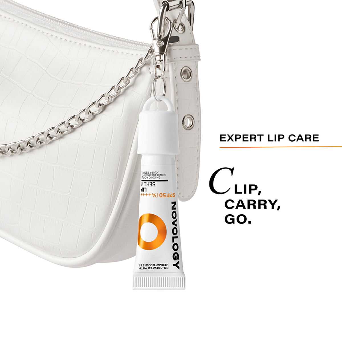 Novology SPF 50 PA++++ Lip Balm Serum, For Pigmented & Dry Lips, UV Protection, Non-Tinted