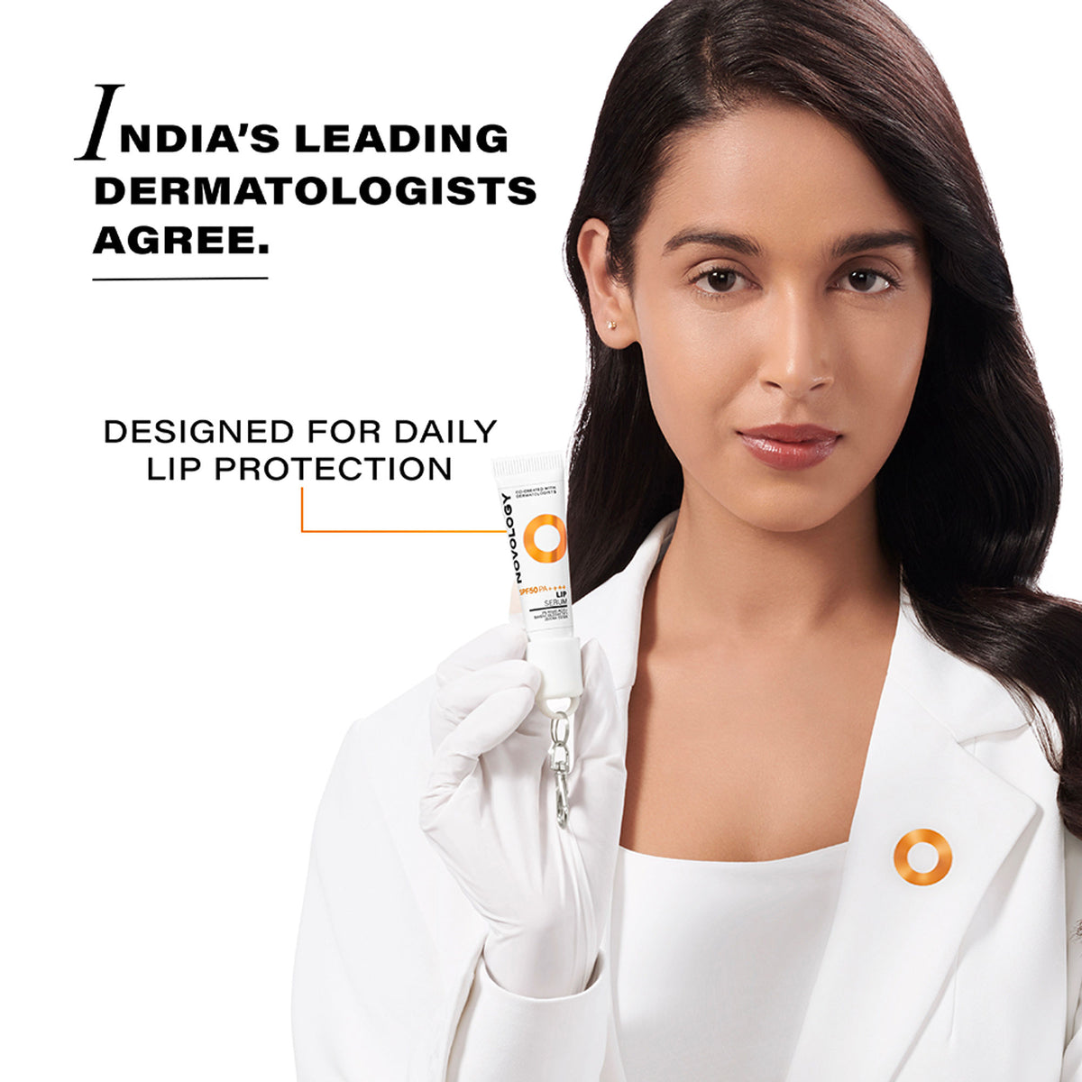 Novology SPF 50 PA++++ Lip Balm Serum, For Pigmented & Dry Lips, UV Protection, Non-Tinted