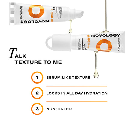 Novology SPF 50 PA++++ Lip Balm Serum, For Pigmented & Dry Lips, UV Protection, Non-Tinted