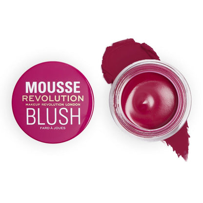 Makeup Revolution Mousse Blush - For Cheeks & Eyes Non Sticky-Soft Focus Effect - Passion Deep pink