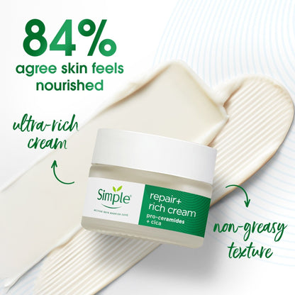 Simple Active Skin Barrier Care Restorative Rich Cream, Relieves Dryness