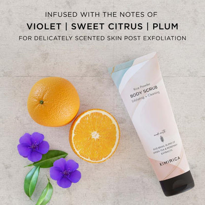 Kimirica Exfoliating, Cleansing & Moisturising Rice Powder Body Scrub for Soft & Smooth Skin