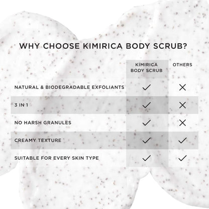 Kimirica Exfoliating, Cleansing & Moisturising Rice Powder Body Scrub for Soft & Smooth Skin