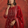 Dhiyona IE Women Ethnic Motifs Embroidered Kurta with Trousers & Dupatta