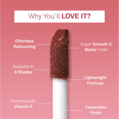 Flicka Ru Ready Liquid Matte Lipstick Lightweight Easy Apply Super Smooth Finish - 04 Spiced Tea