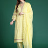 Dhiyona IE Floral Embroidered Pure Cotton Kurta with Trousers & Dupatta