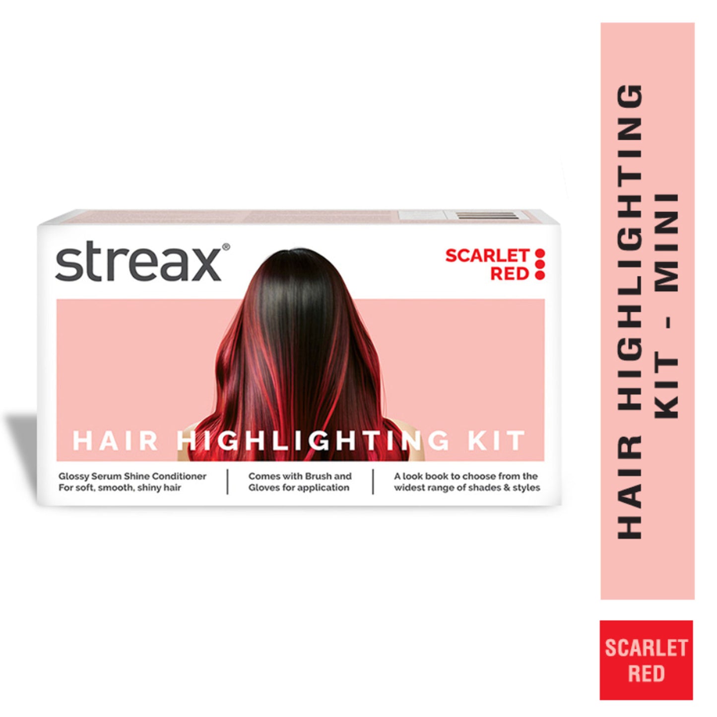 Streax Mini Hair Colour Highlight Kit - Plum Purple - Scarlet Red