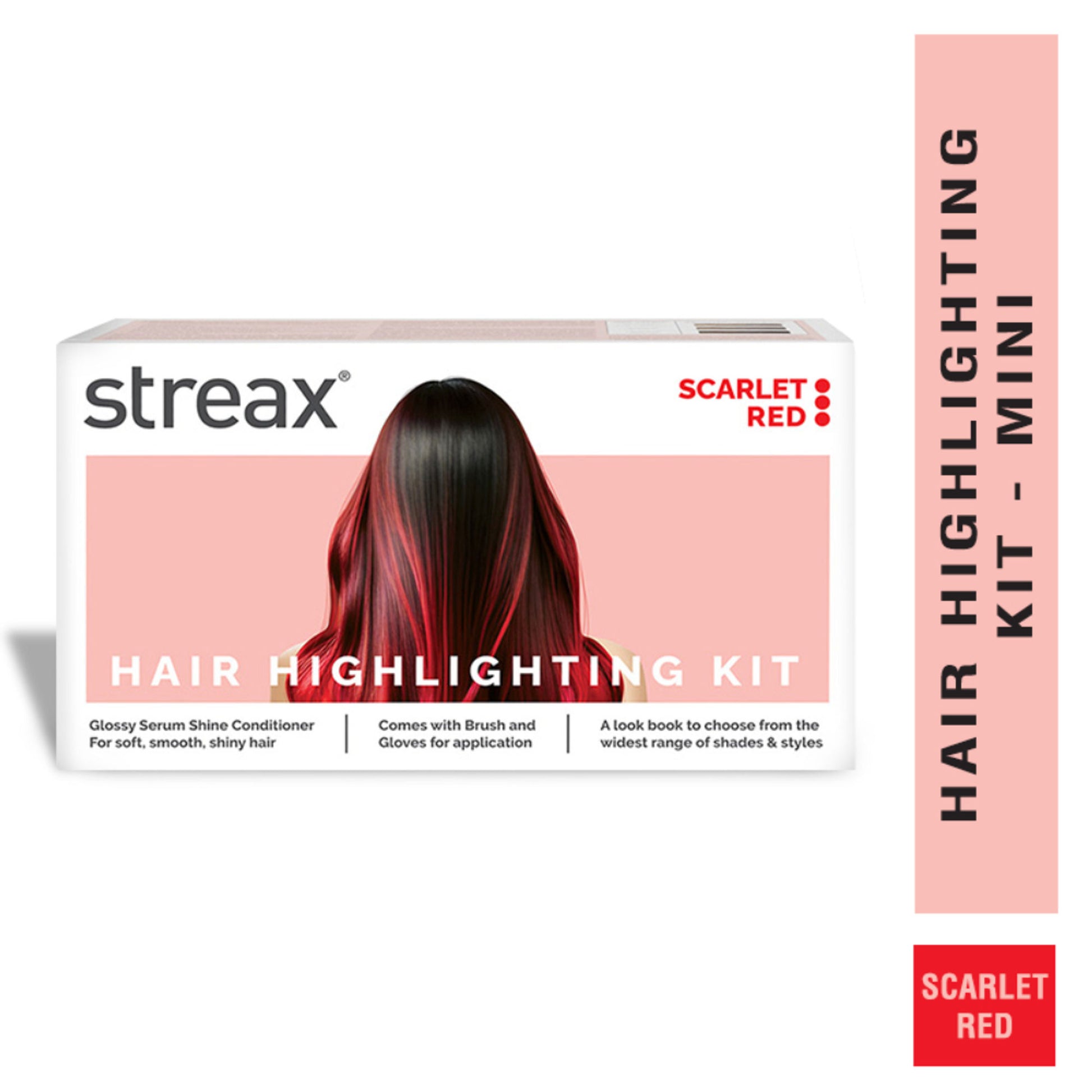 Streax Mini Hair Colour Highlight Kit - Plum Purple - Scarlet Red