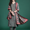 Dhiyona IE Embroidered Thread Work Pure Cotton Kurta with Trousers & With Dupatta