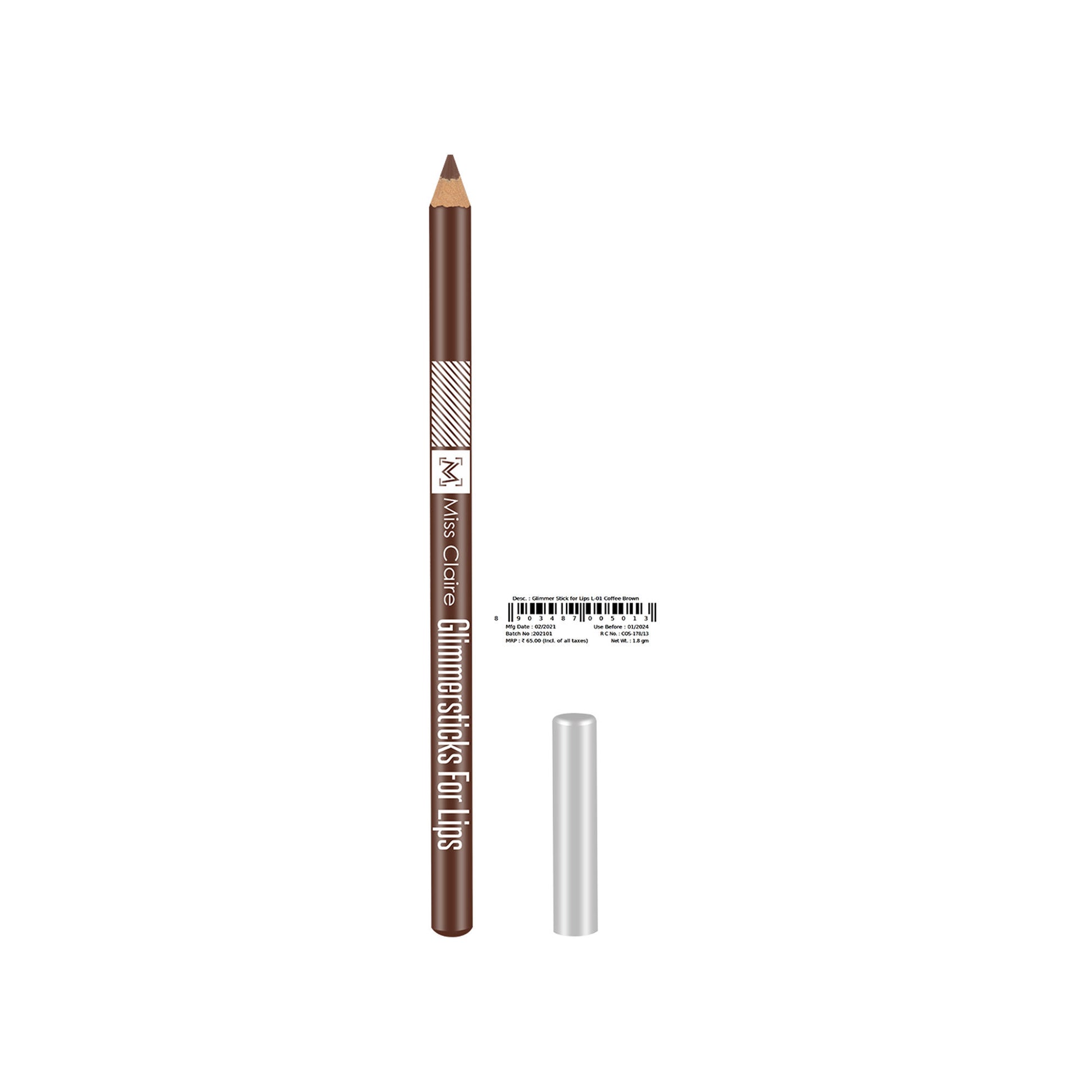 Miss Claire Glimmersticks For Lips - Coffee Brown L-01