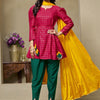 Dhiyona SN Women's Cotton Silk Zari Embroidered Kurti Dhoti and Dupatta Set
