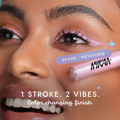 Nykaa Cosmetics Stardust Dual Chrome Eyeliner with Holographic Finish - Metaverse