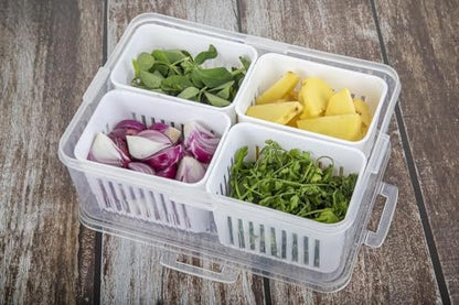 HomeWiz Fridge Storage Containers 2000ml 4-Grid