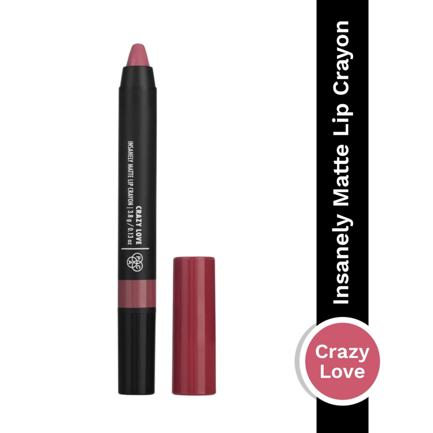 PAC Insanely Matte Lip Crayon - 12H Longlasting, Non Drying, Smudgeproof, Matte Finish - Crazy Love
